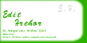 edit hrehor business card